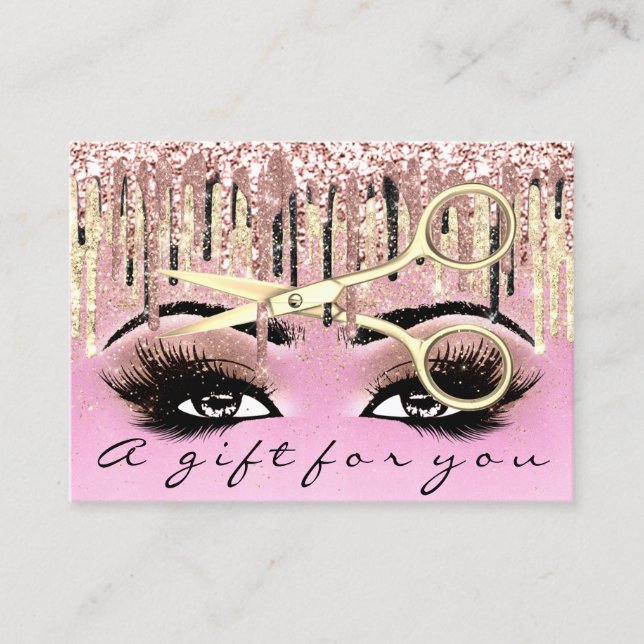 Gift Certificate Hairdresser Pink  Lash  Makeup (Front)