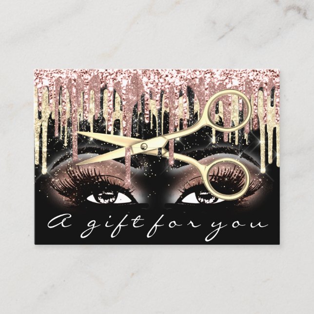 Gift Certificate Hairdresser Rose Black Makeup (Front)