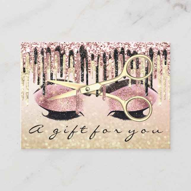 Gift Certificate Hairdresser Rose Blus Makeup Lash (Front)