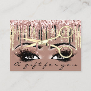 Gift Certificate Hairdresser Rose Skin Gold Makeup