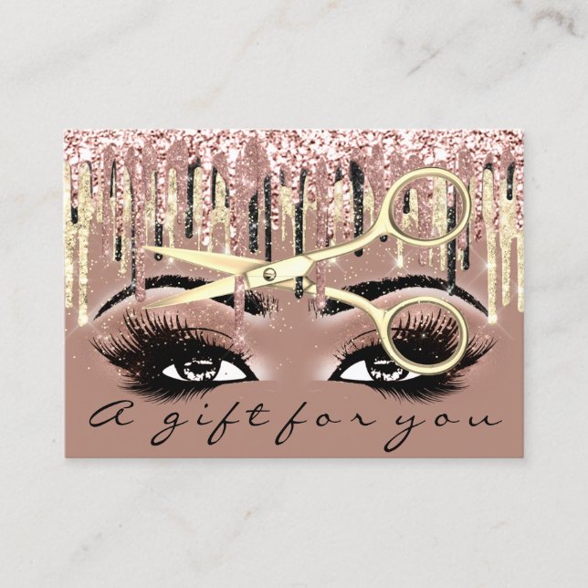Gift Certificate Hairdresser Rose Skin Gold Makeup (Front)