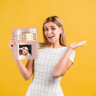 Gift Certificate Holidays Beauty Rose Glitter Drip Postcard