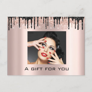 Gift Certificate Holidays Beauty Rose SilverLashes Postcard