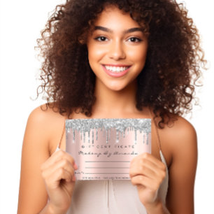 Gift Certificate Lash Extension Makeup Spark Gray Postcard