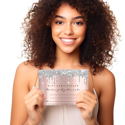 Gift Certificate Lash Extension Makeup Spark Gray Postcard