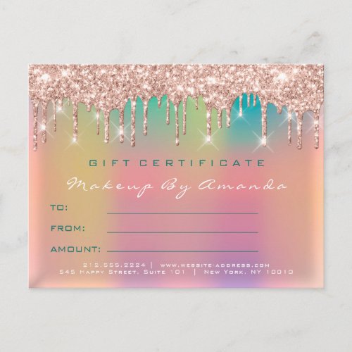 Gift Certificate Lashes Extension Makeup Ombre Postcard