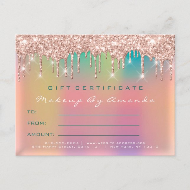 Gift Certificate Lashes Extension Makeup Ombre Postcard (Front)