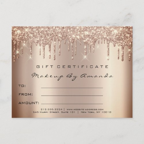 Gift Certificate Lashes Extension Makeup Skinny Postcard