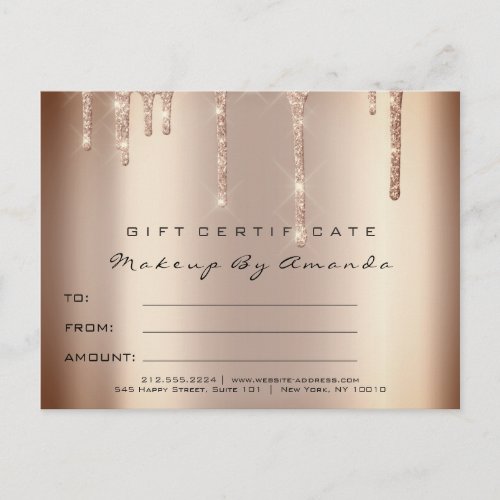 Gift Certificate Lashes Extension Makeup Skinny Postcard