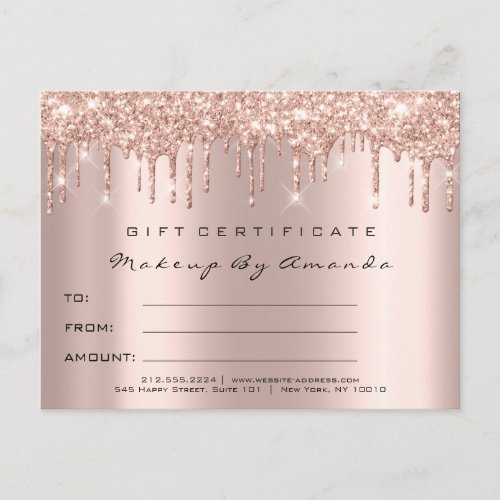 Gift Certificate Lashes Extension Makeup Spark Postcard