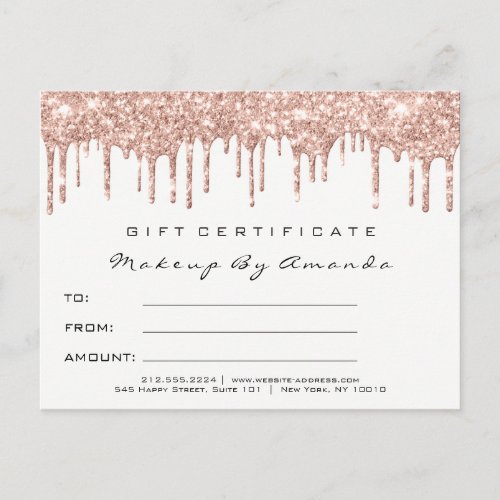Gift Certificate Lashes Extension Makeup White Postcard