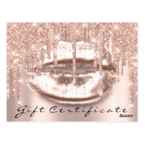 Gift Certificate Lashes Kiss LIps Makeup Glam Postcard Gift Certificate Lashes Kiss LIps Makeup Glam Postcard