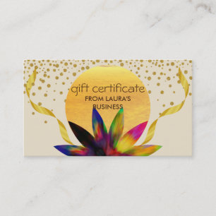 Gift Certificate Lotus Flower  Yoga Healing Health