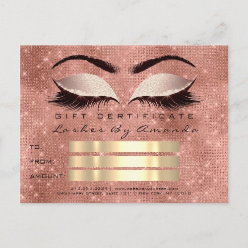 Gift Certificate Makeup Cosmetologist Lash Spark Postcard