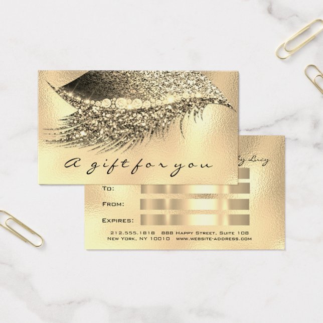 Gift Certificate Metallic Gold Lash Lux Makeup (Office)