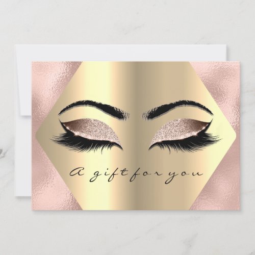 Gift Certificate Metallic Gold Lash Pink Makeup