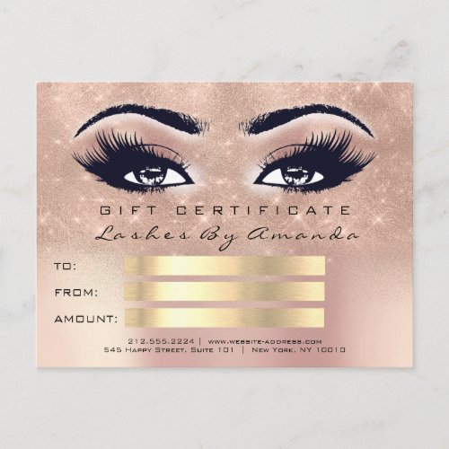 Gift Certificate Microblading Cosmetologist Lash 1 Postcard