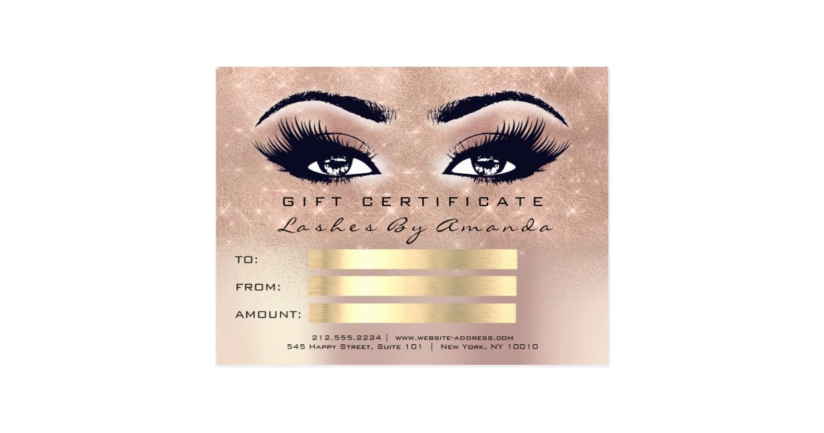 Gift Certificate Microblading Cosmetologist Lash 1 Postcard Zazzle com