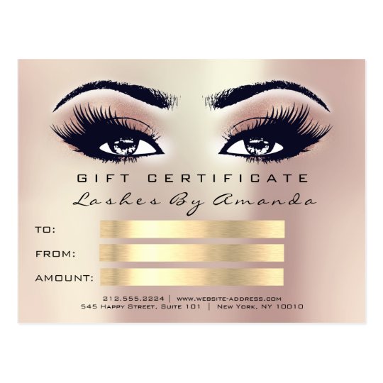 gift-certificate-microblading-cosmetologist-lashes-postcard-zazzle