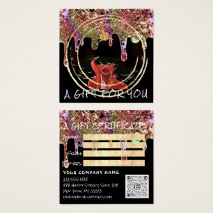 Gift Certificate Nail Hair makeup Drips Black