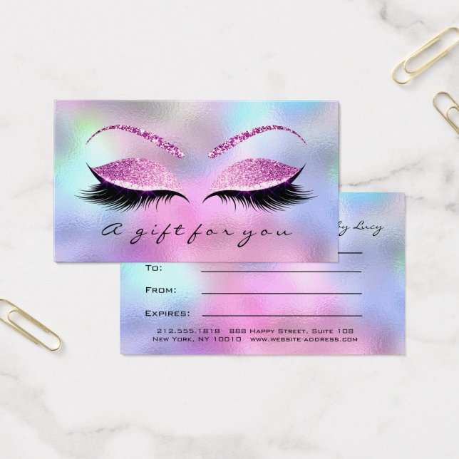Gift Certificate Ombre Pink Lash Extension Makeup (Office)