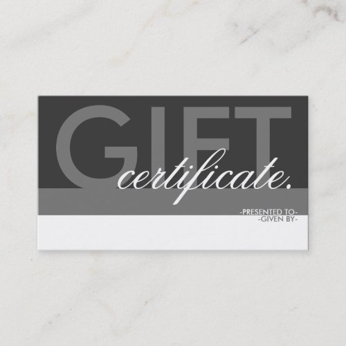 gift certificate overlay