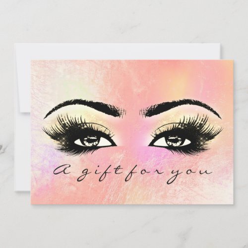 Gift Certificate Pastel Rose Lashes Beauty Makeup