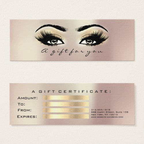 Gift Certificate Pearly Gold Lashes Makeup Small