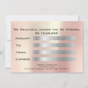 Gift Certificate Pink Blush Lash Beauty Makeup