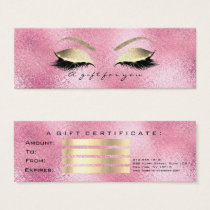 Gift Certificate Pink Gold Glass Lashes Makeup