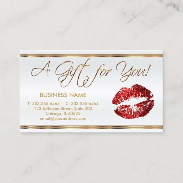 Gift Certificate Red Lipstick Business (Front)