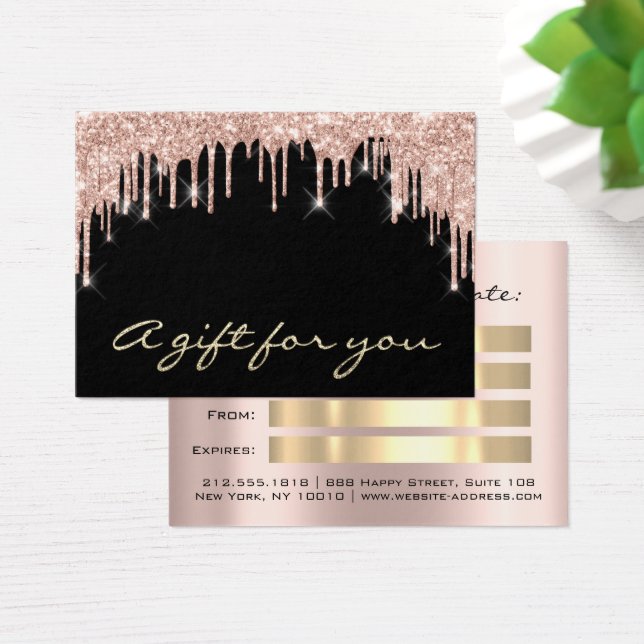 Gift Certificate Rose Drips Lashes Makeup Artist (Desk)