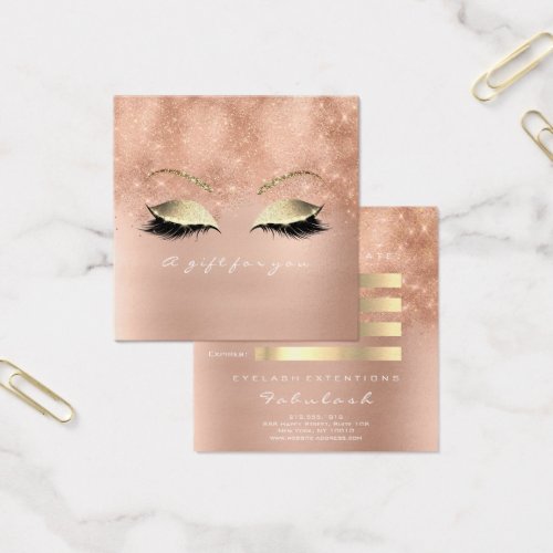 Gift Certificate Rose Glitter Gold Lashes Makeup 1