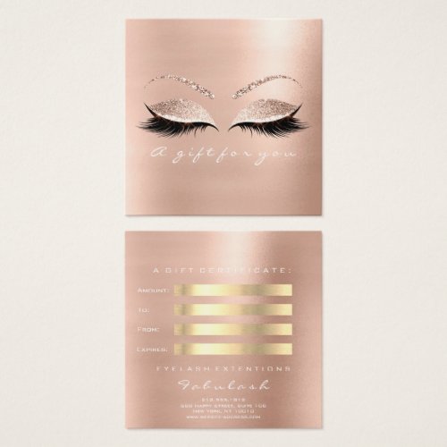 Gift Certificate Rose Glitter Lashes Makeup White