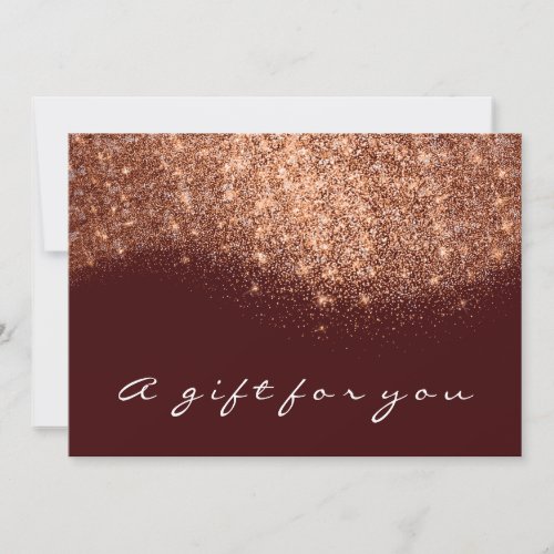 Gift Certificate Rose Gold Glitter Copper Burgundy