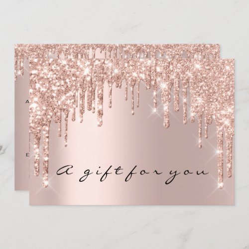 Gift Certificate Rose Gold Makeup Hair Nail Lashes Invitation