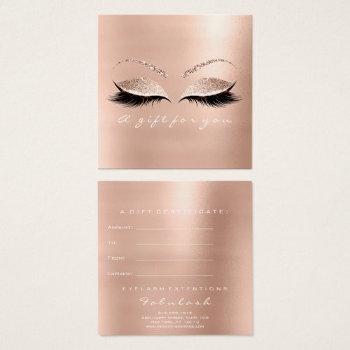 Gift Certificate Rose Lashes Makeup Artist White