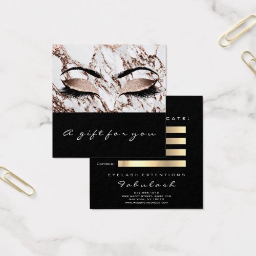 Gift Certificate Rose Marble Glitter Lashes Makeup