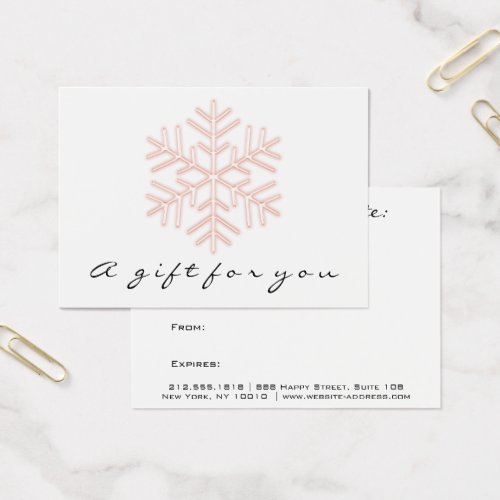 Gift Certificate Rose Pink Makeup Holiday Snow