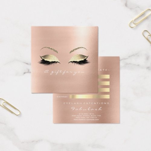 Gift Certificate Rose White Gold Lashes Makeup VIP