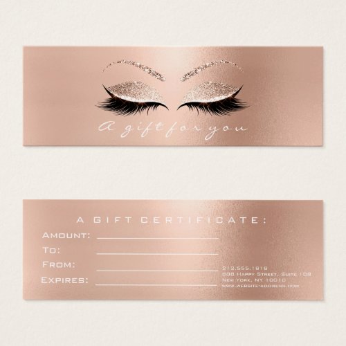 Gift Certificate Rose White Pink Lux Lashes Makeup