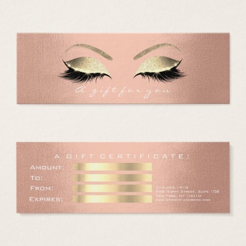 Gift Certificate Rose White Pink Silk Lash Makeup