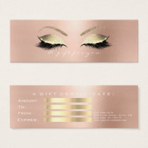 Gift Certificate Rose White PinkGold Lashes Makeup