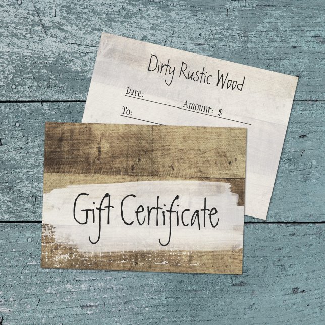 Gift Certificate Rustic Wood Shabby Grunge Vintage (Creator Uploaded)