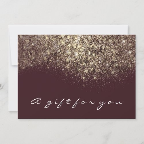 Gift Certificate Sepia Gold Glitter Burgundy Maroo