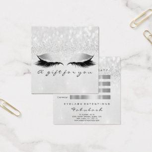 Gift Certificate Silver Glitter Lashes Makeup Gray