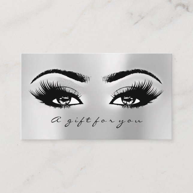 Gift Certificate Silver Gray Grey Lashes Makeup (Front)
