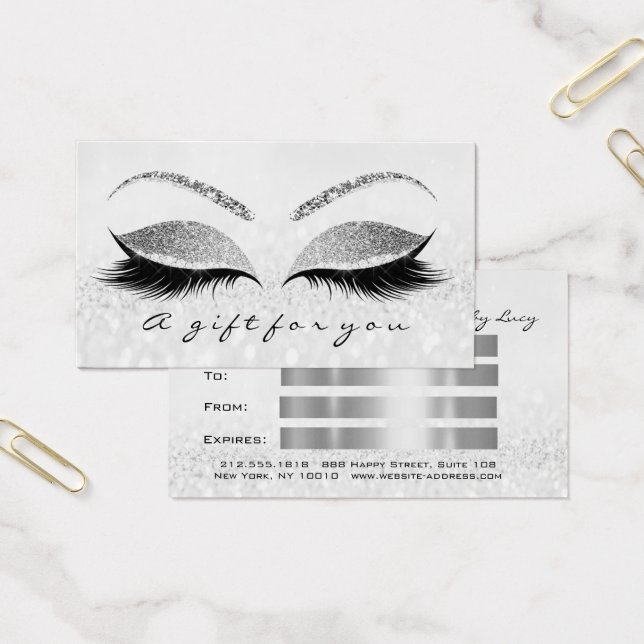 Gift Certificate Silver Gray Lash Extension Makeup (Office)