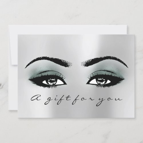 Gift Certificate Silver Teal Lash Beauty Makeup