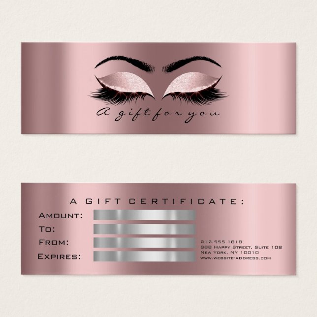 Gift Certificate Small Lashes Makeup Spark Gray (Front & Back)